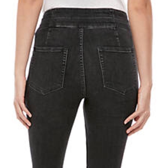 FREE PEOPLE Crvy LoverKnot Lace Up Jeans NWT SIZE 34 Black - Picture 6 of 7